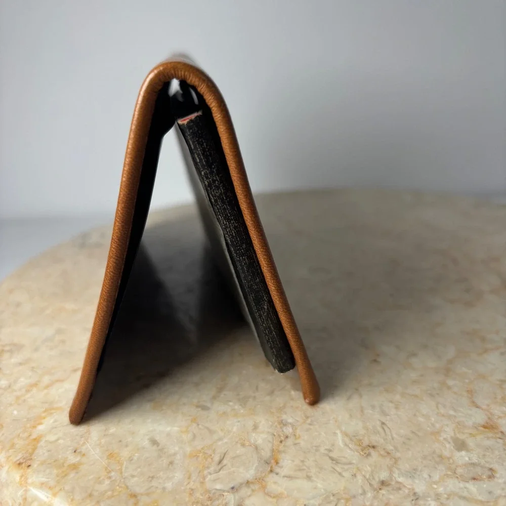 Ohio International Company Checkbook Cover OS Brown Leather‎ Vintage Bifold